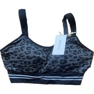 Momcozy - Women’s Black Leopard Print Nursing Bra - Size L - NWT